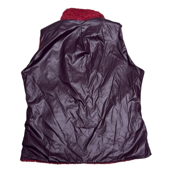 PATAGONIA Reversible 2-in-1 Faux Fur Designer Fleece Red Outdoor Vest Womens XL - Picture 6 of 8